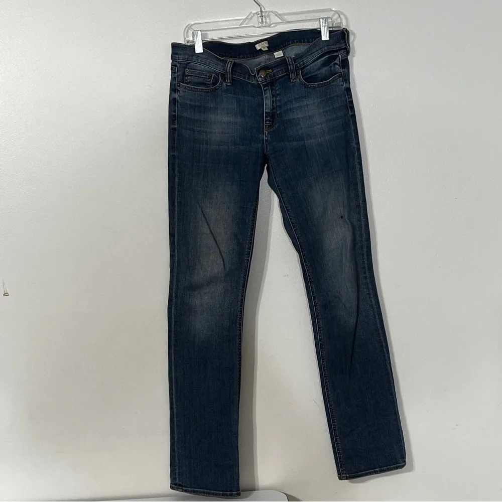J. Crew Straight Leg Stretch Blue Jeans - Picture 1 of 4